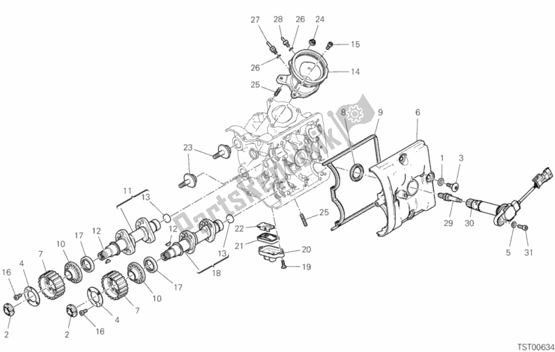 Toutes les pièces pour le Système De Synchronisation De Tête Horizontale du Ducati Hypermotard 950 SP 2019